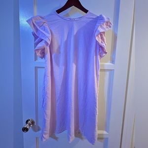 Lavender Midi dress with pockets for spring or summer - XL, Linen & Rayon blend